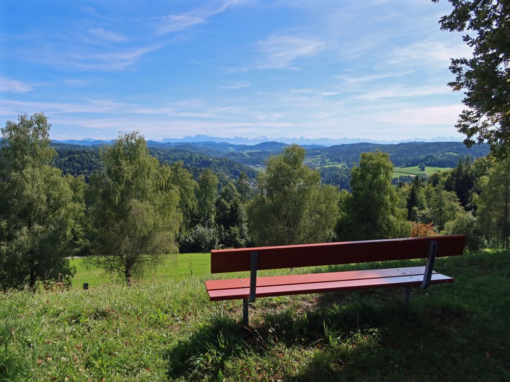 Sitzbank mit Alpenblick
