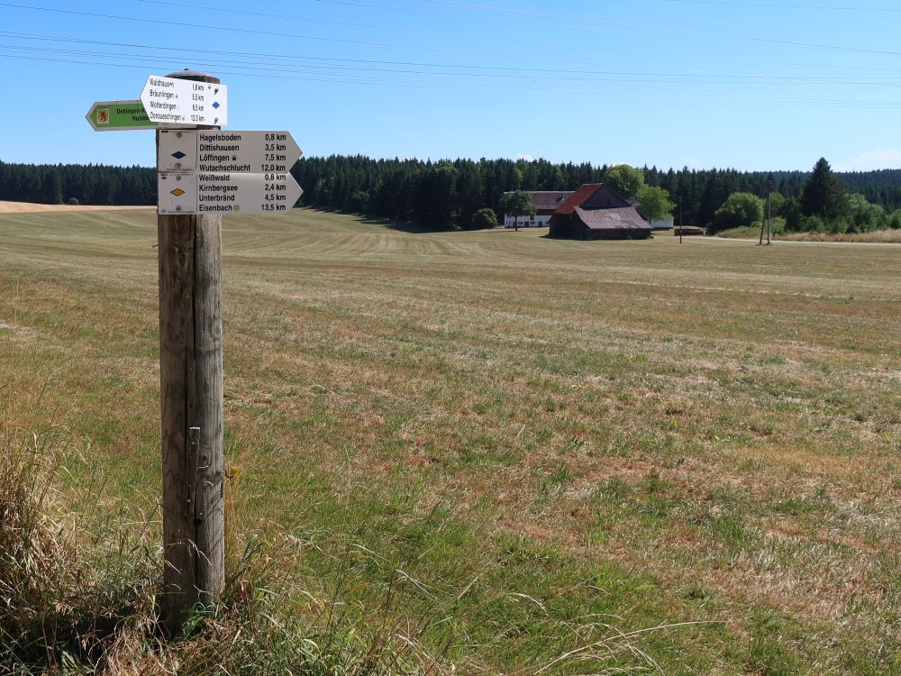 Wanderwegweiser bei Bittelbrunn