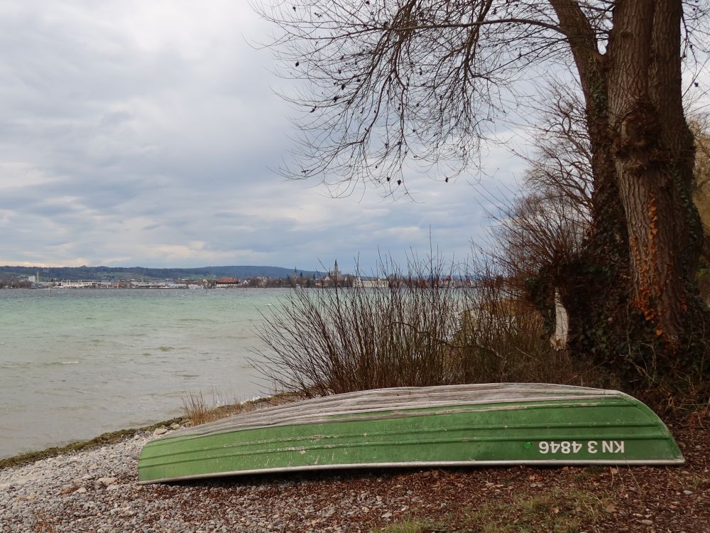 Ruderboot am Seeufer