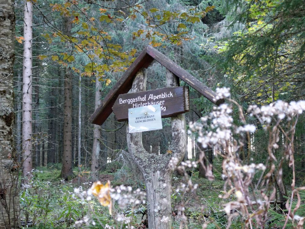 Hinweistafel (Restaurant geschlossen)