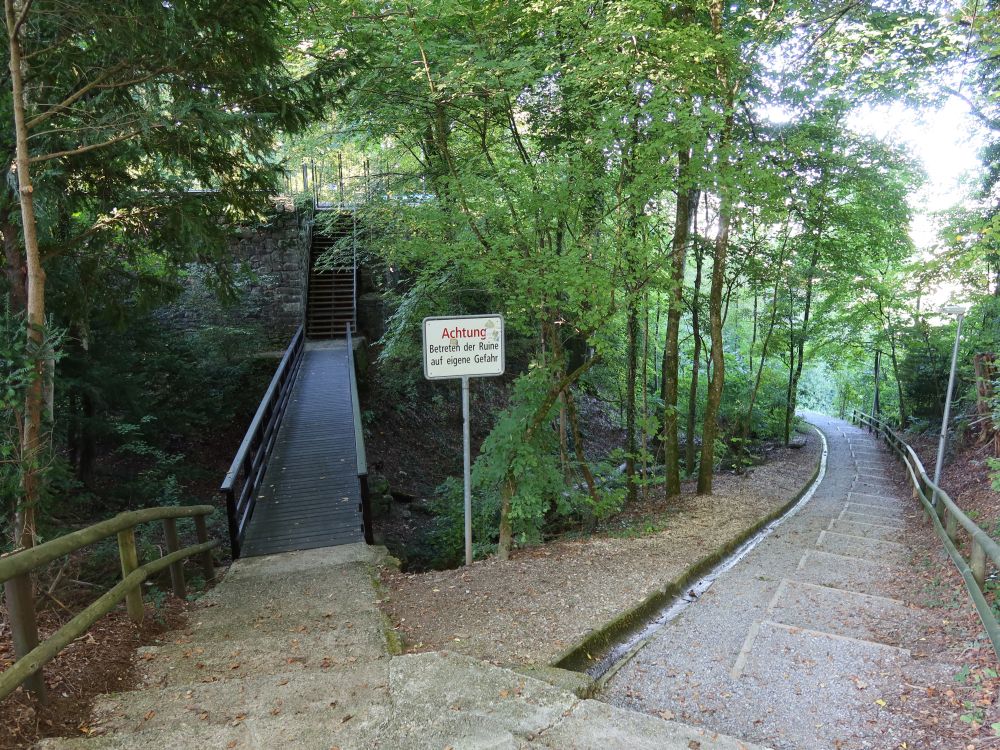 Schlossweg und Steg zur Ruine