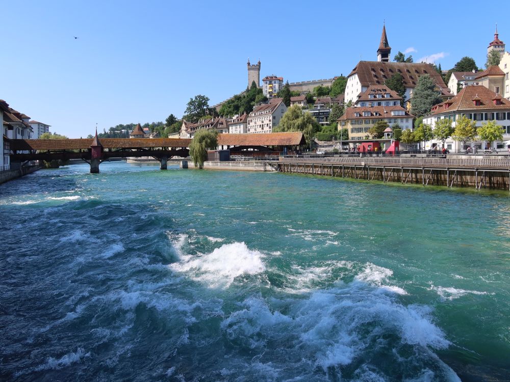 Spreuerbrücke und Türme an der Museggmauer