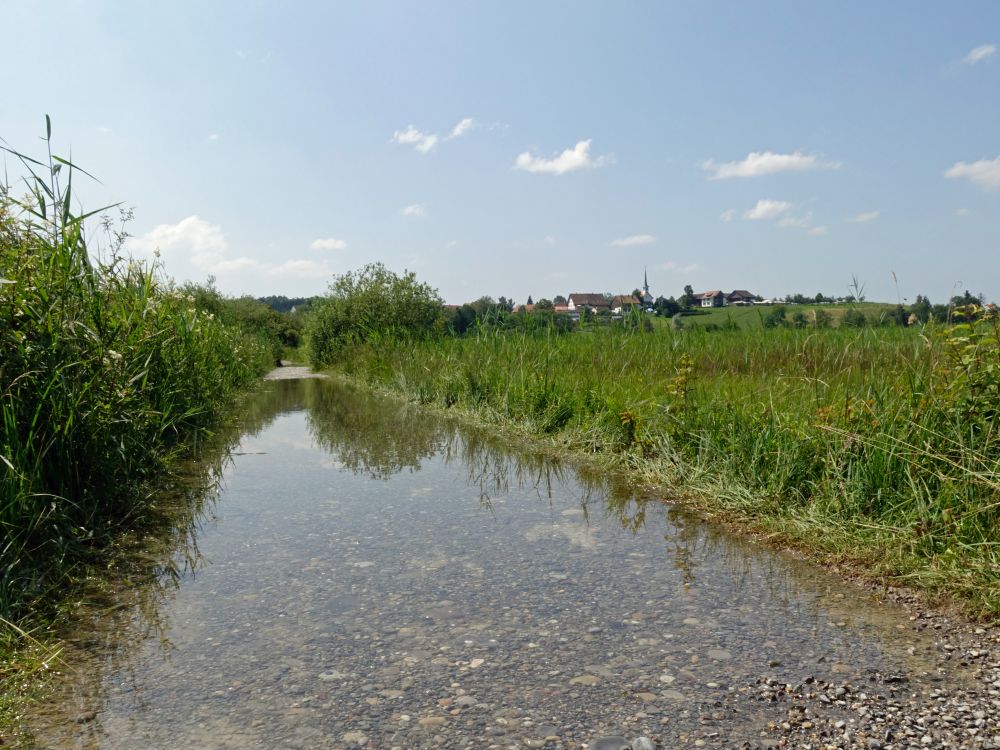 überfluteter Wanderweg