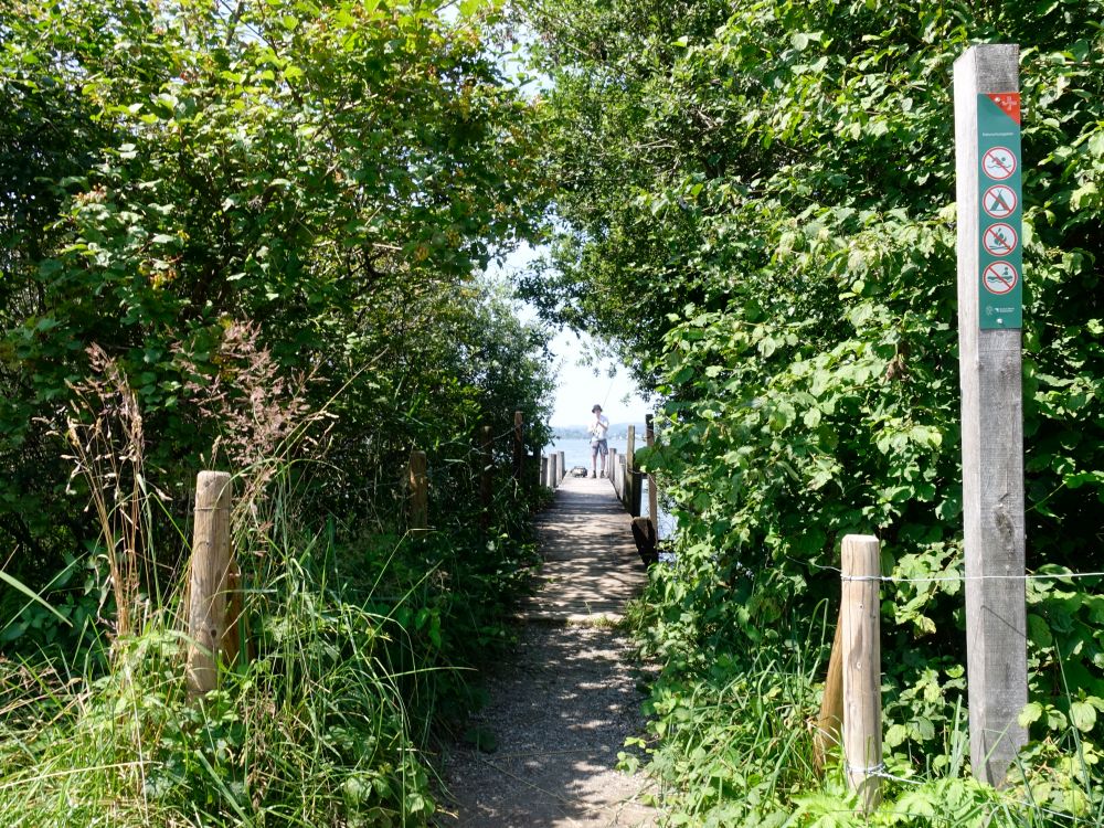 Angler auf dem Holzsteg