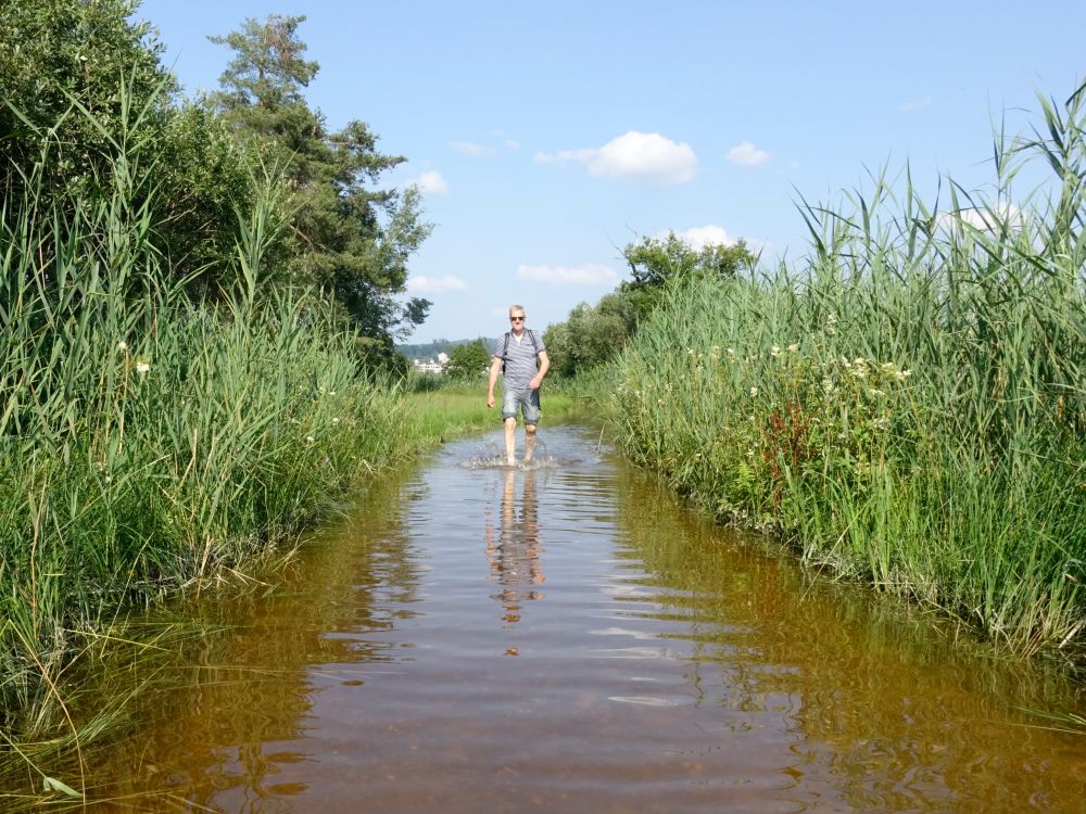 überfluteter Wanderweg