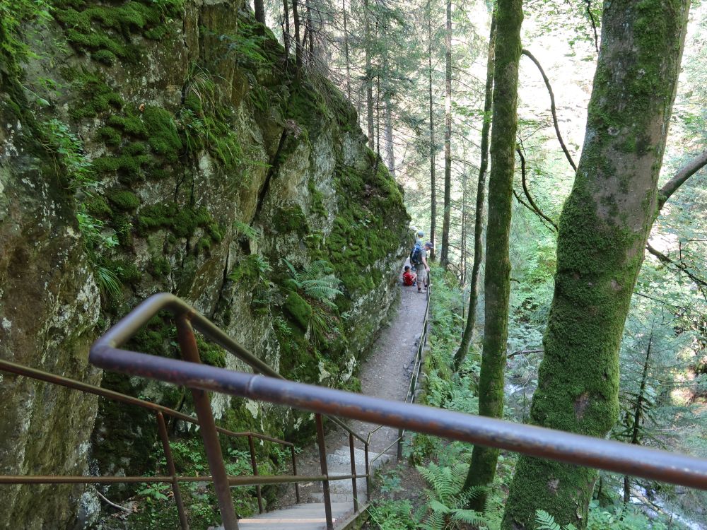 Treppe und Pfad an der Felswand