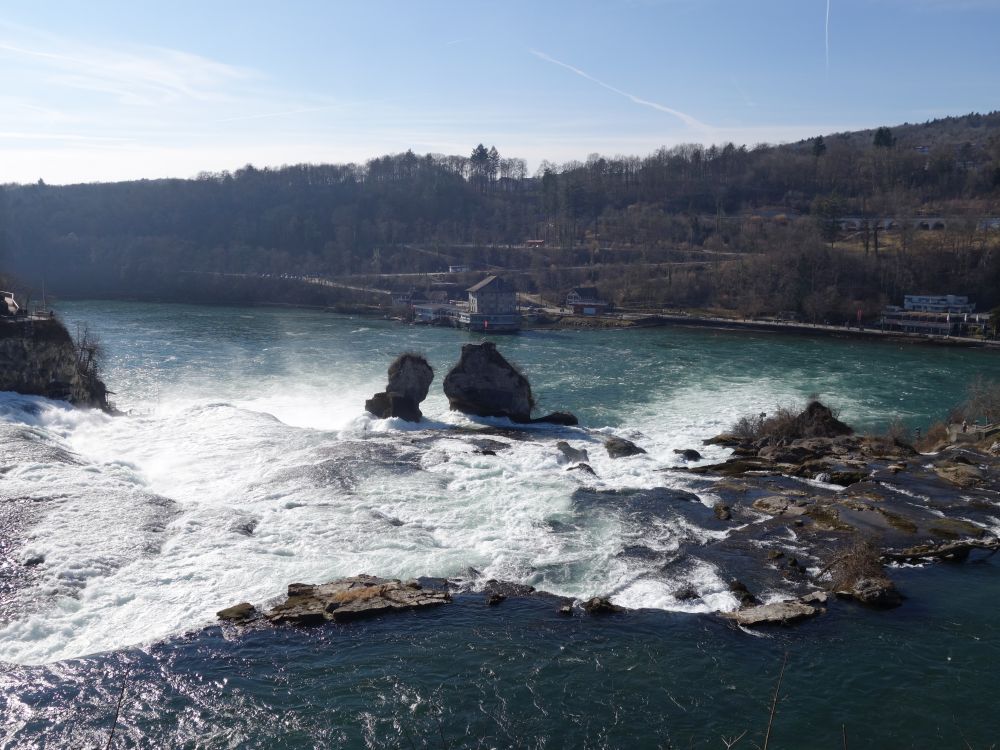 Felsen im Rheinfall und Burg Wrth