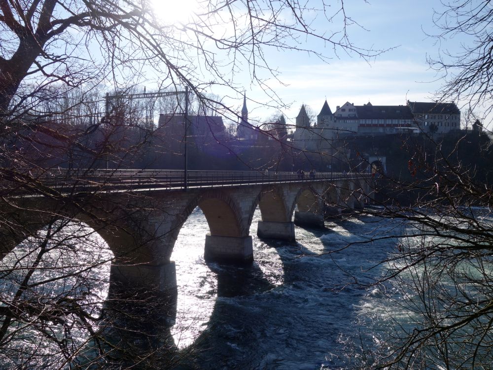 Eisenbahnbrcke und Schloss Laufen