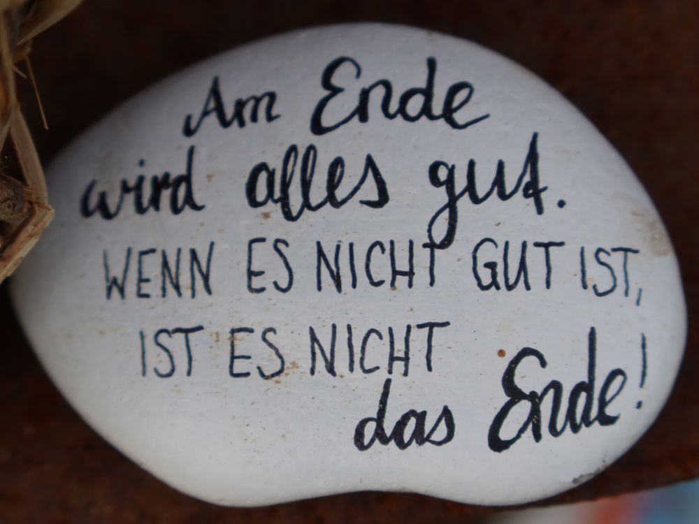 Stein mit Spruch