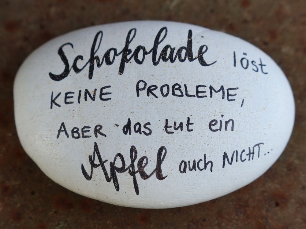 Stein mit Spruch