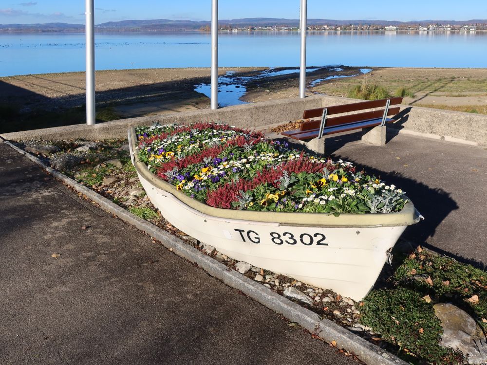 Blumenschmuck im Ruderboot