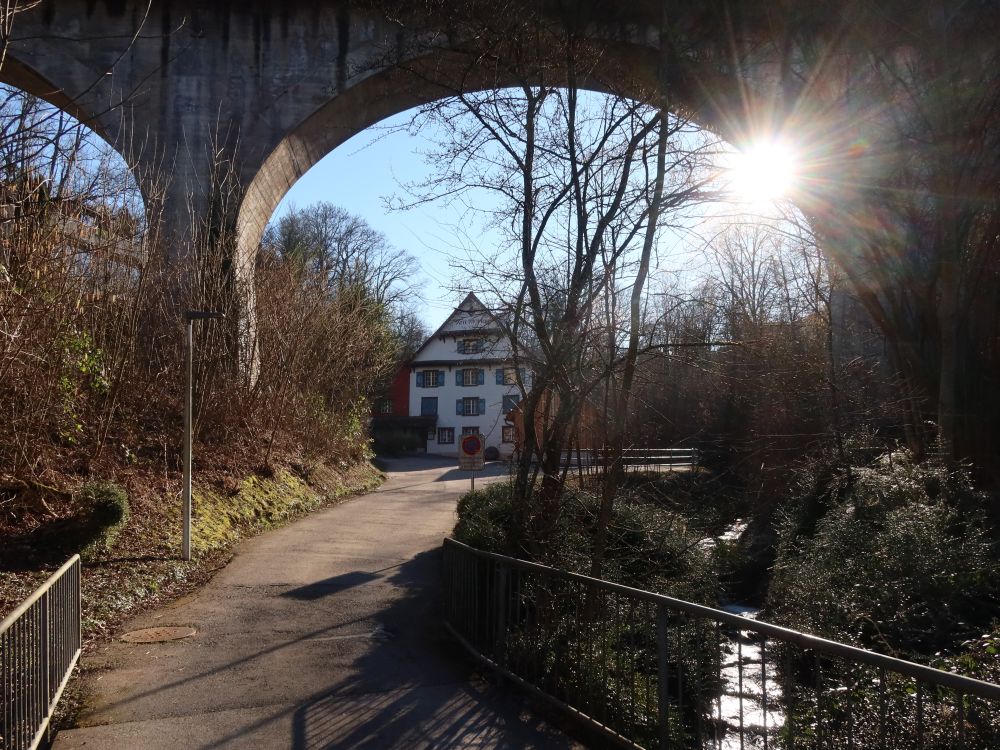 Alte Mühle mit Gegenlicht