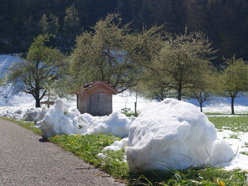 Bienenhaus und Schnee