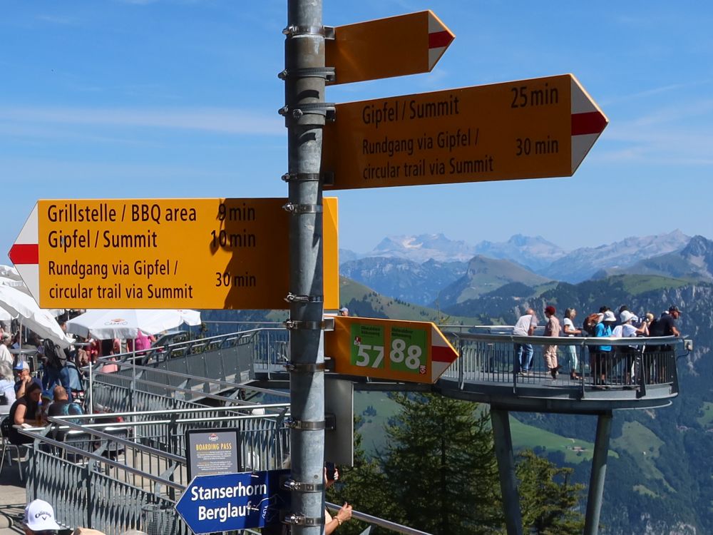 Wanderwegweiser und Plattform