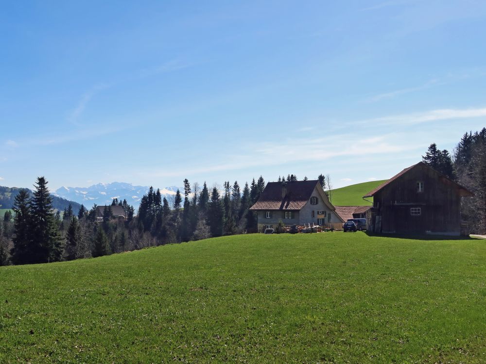 Bauernhof Wil und Glarner Alpen