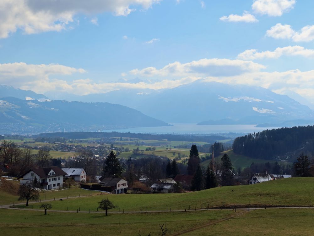 Aeugst mit Zugersee und Rigi