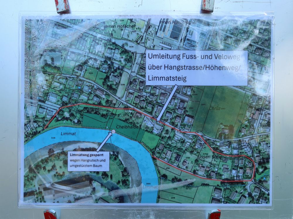 Infotafel zur Umleitung