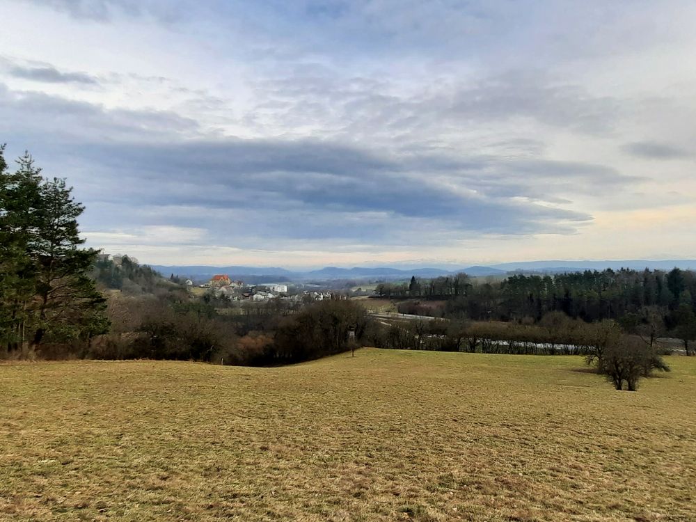 Blick auf Aach und Alpen