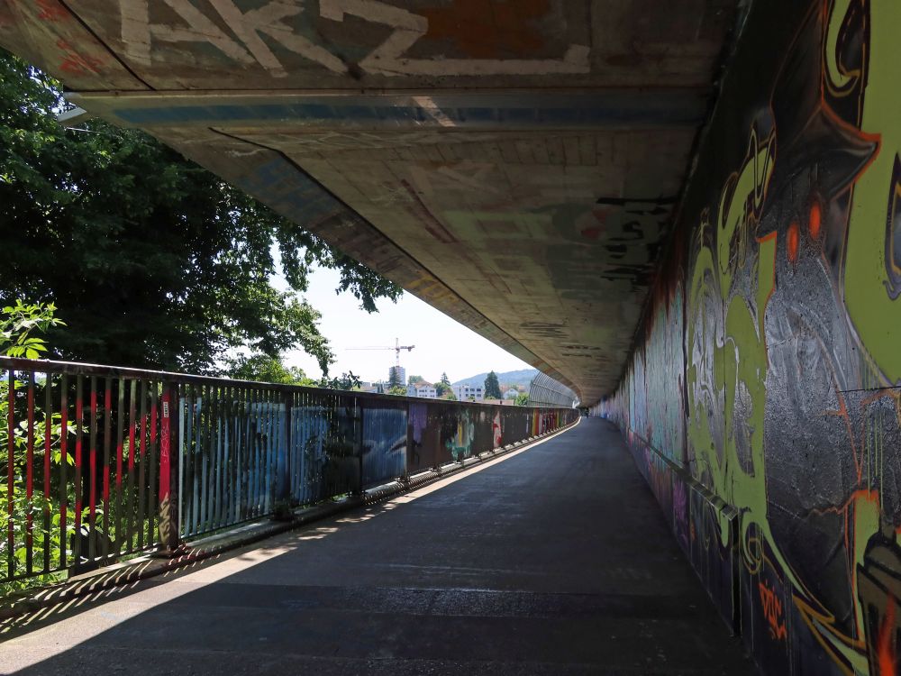 Fussgängerweg unter Autobrücke