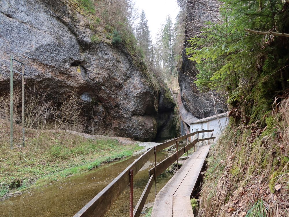 Holzsteg und Treppengalerie